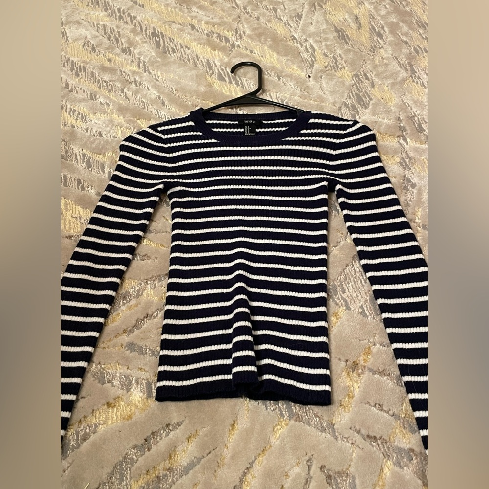 Small Navy and White Sweater